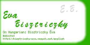 eva bisztriczky business card